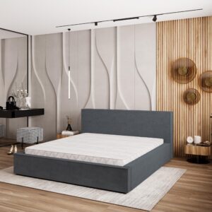 wohnli-moebel-suche-800001224198-1 POLSTERBETT CELORA 140x200 cm mit Bettkästen - Grau Holz MASSENO Möbel > Betten > Polsterbetten Grau
