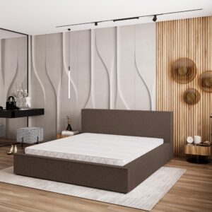 POLSTERBETT CELORA 140x200 cm mit Bettkästen - Braun Holz MASSENO Möbel > Betten > Polsterbetten Braun
