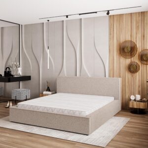 wohnli-moebel-suche-800001224221-1 POLSTERBETT CELORA 160x200 cm mit Bettkästen - Beige Holz MASSENO Möbel > Betten > Polsterbetten Beige