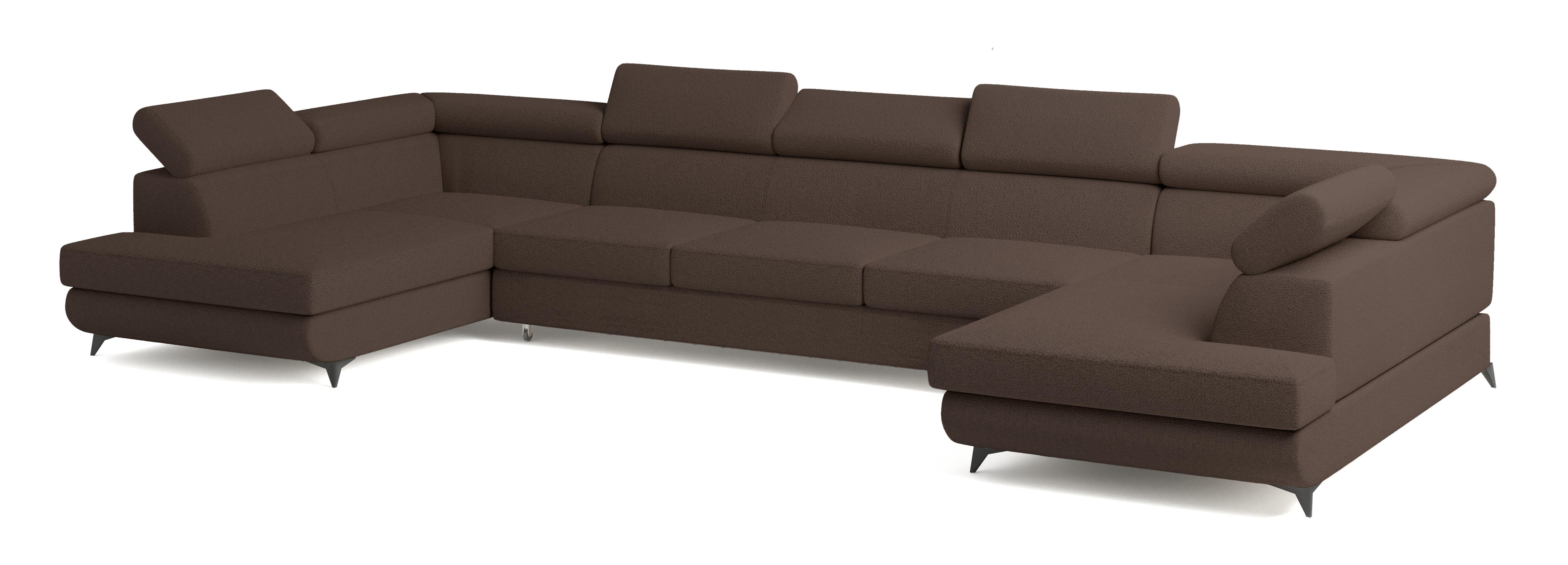 wohnli-moebel-suche-800001224252 Wohnli Möbelsuche - WOHNLANDSCHAFT URMANO Braun Boucle-Stoff mit Schlaffunktion