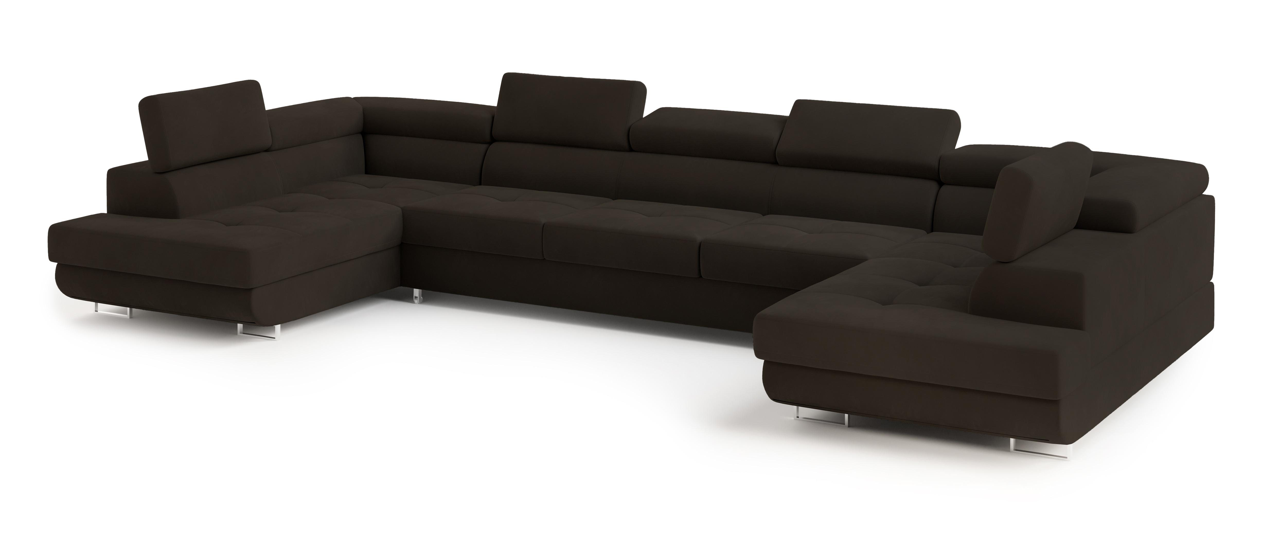 wohnli-moebel-suche-800001224258 Wohnli Möbelsuche - WOHNLANDSCHAFT ISOLANO Braun Velours-Stoff mit Schlaffunktion