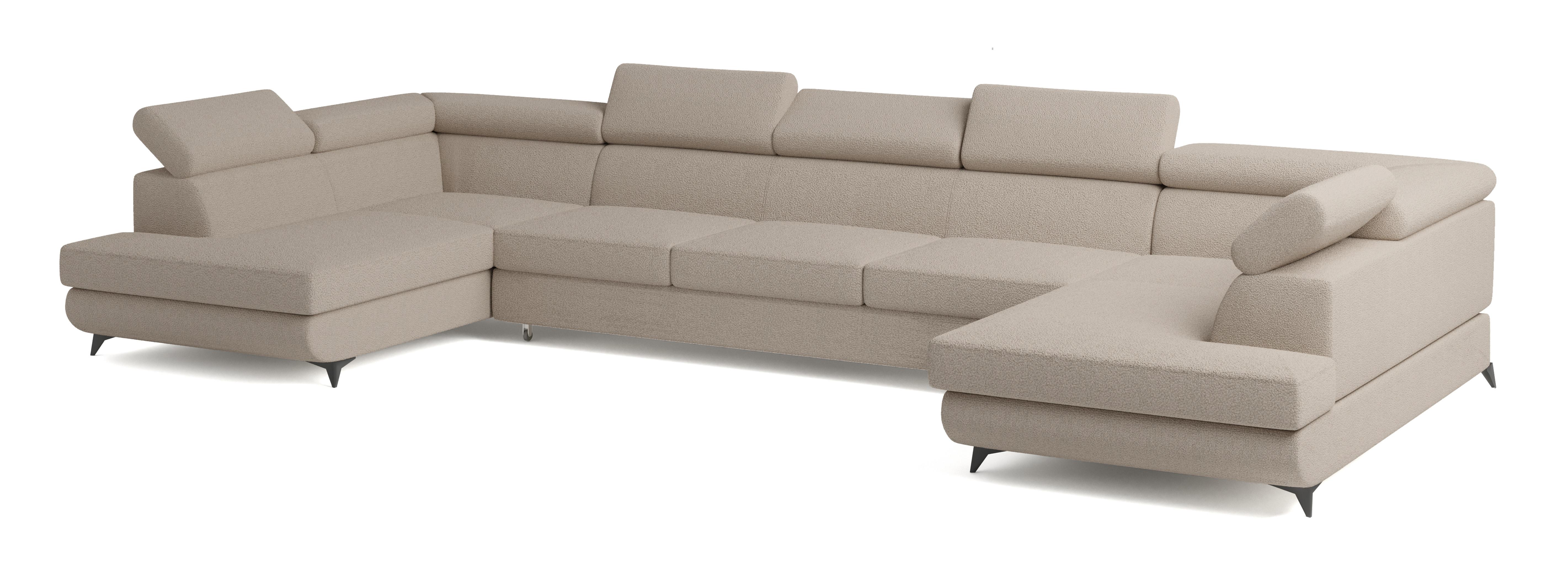 wohnli-moebel-suche-800001224265 Wohnli Möbelsuche - WOHNLANDSCHAFT URMANO Beige Boucle-Stoff mit Schlaffunktion
