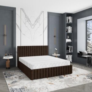 wohnli-moebel-suche-800001224398-1 POLSTERBETT CARMIA 160x200 cm mit Bettkästen - Braun Holz MASSENO Möbel > Betten > Polsterbetten Braun