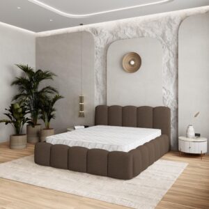 wohnli-moebel-suche-800001224401-1 POLSTERBETT FALINA 160x200 cm mit Bettkästen - Braun Holz MASSENO Möbel > Betten > Polsterbetten Braun