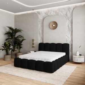wohnli-moebel-suche-800001224461-1 POLSTERBETT FALINA 140x200 cm mit Bettkästen - Schwarz Holz MASSENO Möbel > Betten > Polsterbetten Schwarz