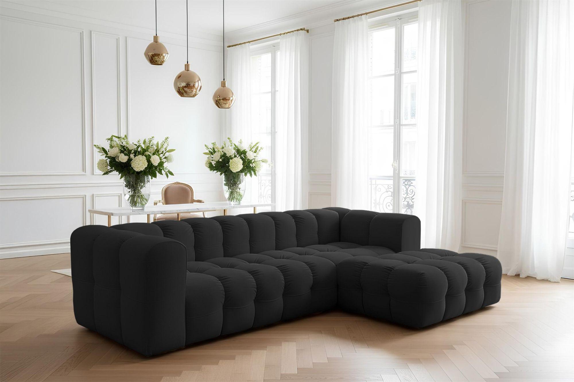 ECKSOFA Solvie In Tiffani Textil Fun Möbel Möbel > Sofas & Couches > Wohnlandschaften > Ecksofas Schwarz