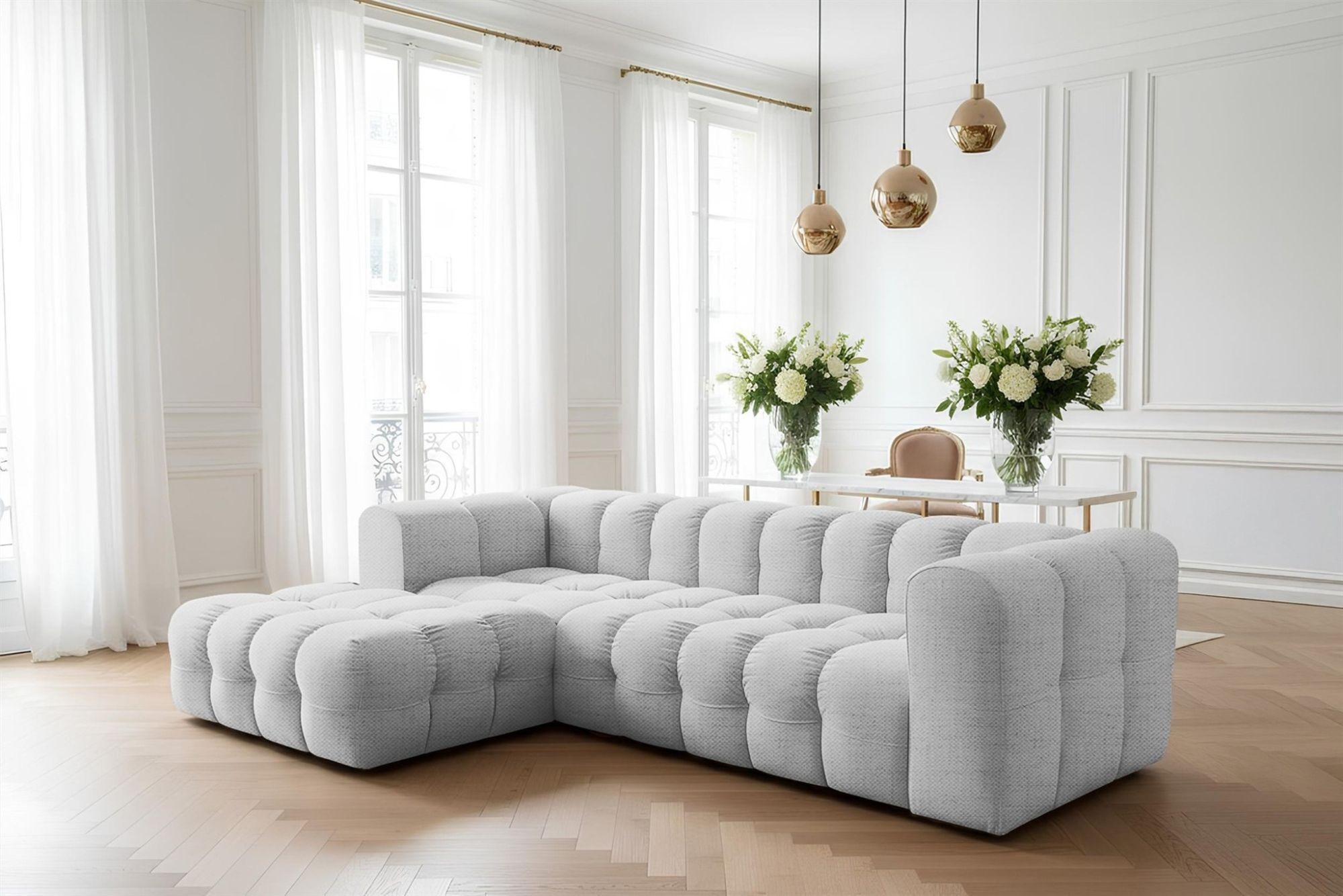 ECKSOFA Solvie In Moly Textil Fun Möbel Möbel > Sofas & Couches > Wohnlandschaften > Ecksofas Grau