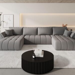 wohnli-moebel-suche-800001225889-1 WOHNLANDSCHAFT Misato In Wind Textil Fun Möbel Möbel > Sofas & Couches > Wohnlandschaften > Wohnlandschaften U-Form Grau