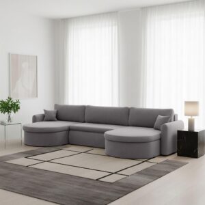wohnli-moebel-suche-800001225966-1 WOHNLANDSCHAFT Feliz In Faro Textil Fun Möbel Möbel > Sofas & Couches > Wohnlandschaften > Wohnlandschaften U-Form Grau