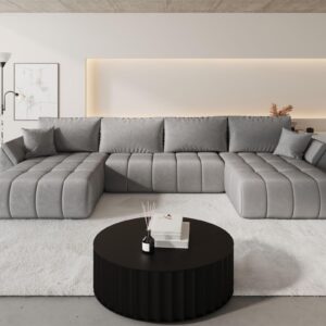 WOHNLANDSCHAFT Misato In Monolith Textil Fun Möbel Möbel > Sofas & Couches > Wohnlandschaften > Wohnlandschaften U-Form Grau
