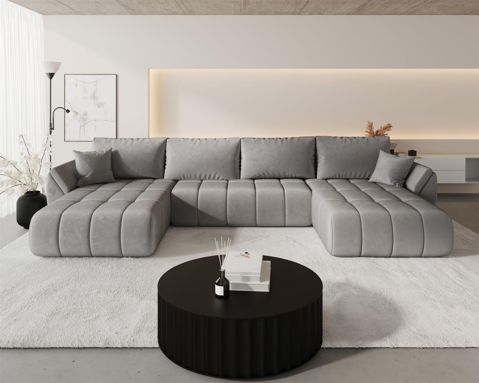WOHNLANDSCHAFT Misato In Monolith Textil Fun Möbel Möbel > Sofas & Couches > Wohnlandschaften > Wohnlandschaften U-Form Grau