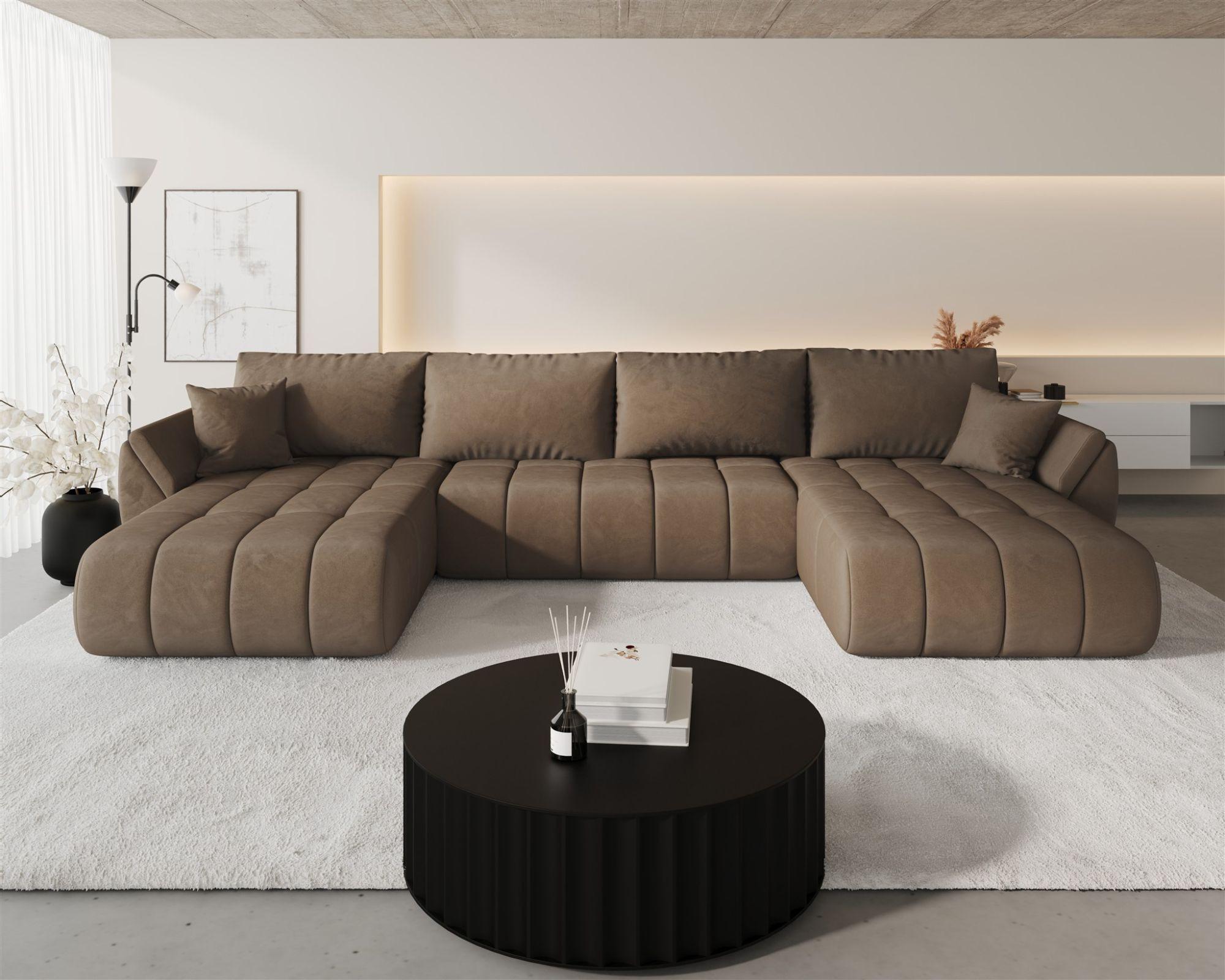 WOHNLANDSCHAFT Misato In Monolith Textil Fun Möbel Möbel > Sofas & Couches > Wohnlandschaften > Wohnlandschaften U-Form Braun