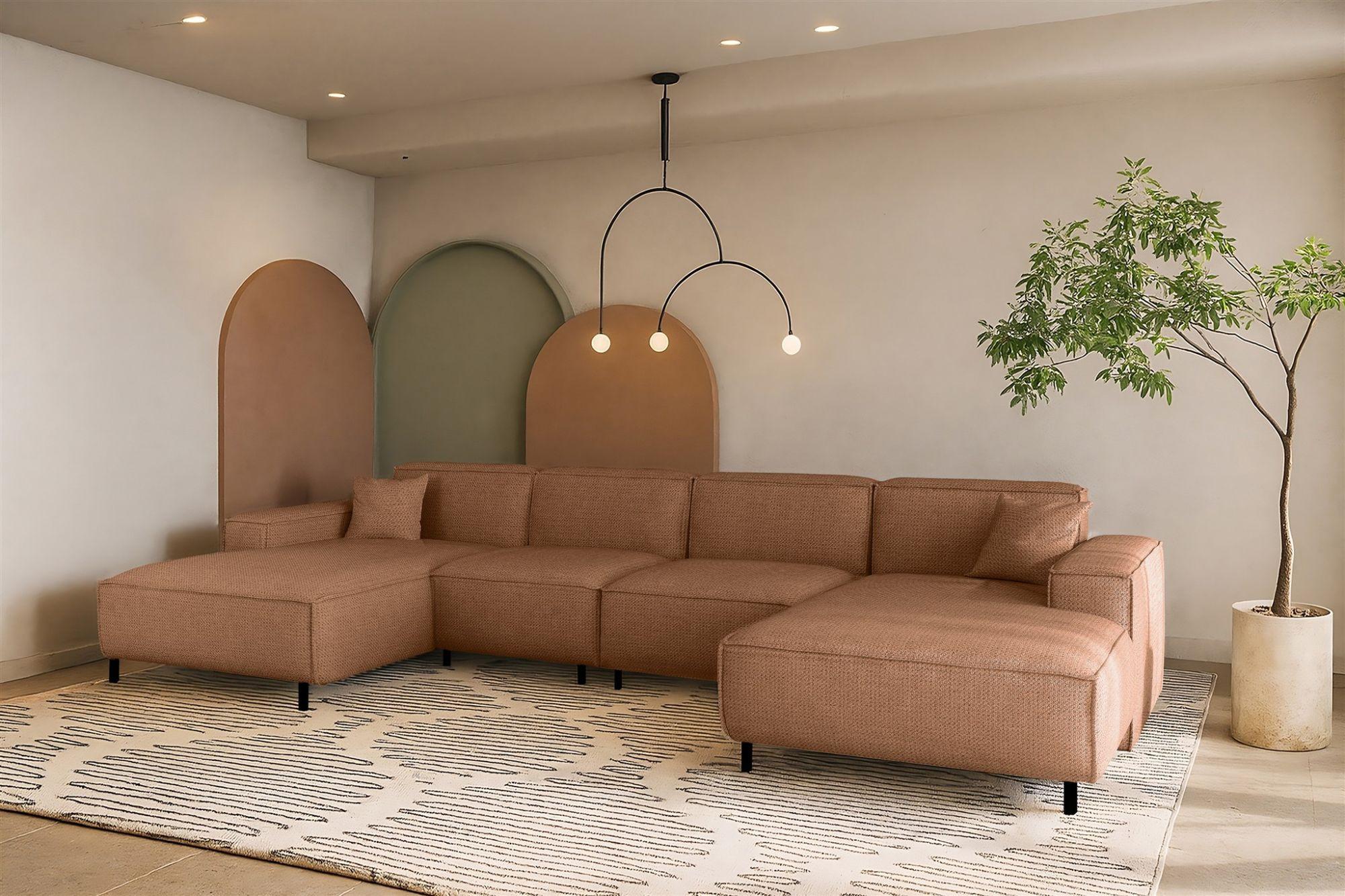 wohnli-moebel-suche-800001226018-1 WOHNLANDSCHAFT Gloria In Artico Textil Fun Möbel Möbel > Sofas & Couches > Wohnlandschaften > Wohnlandschaften U-Form Braun