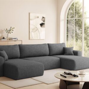 WOHNLANDSCHAFT Flora In Verita Textil Fun Möbel Möbel > Sofas & Couches > Wohnlandschaften > Wohnlandschaften U-Form Grau