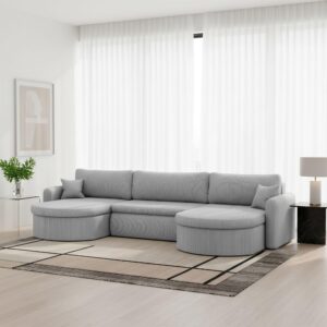 WOHNLANDSCHAFT Feliz In Poso Textil Fun Möbel Möbel > Sofas & Couches > Wohnlandschaften > Wohnlandschaften U-Form Grau