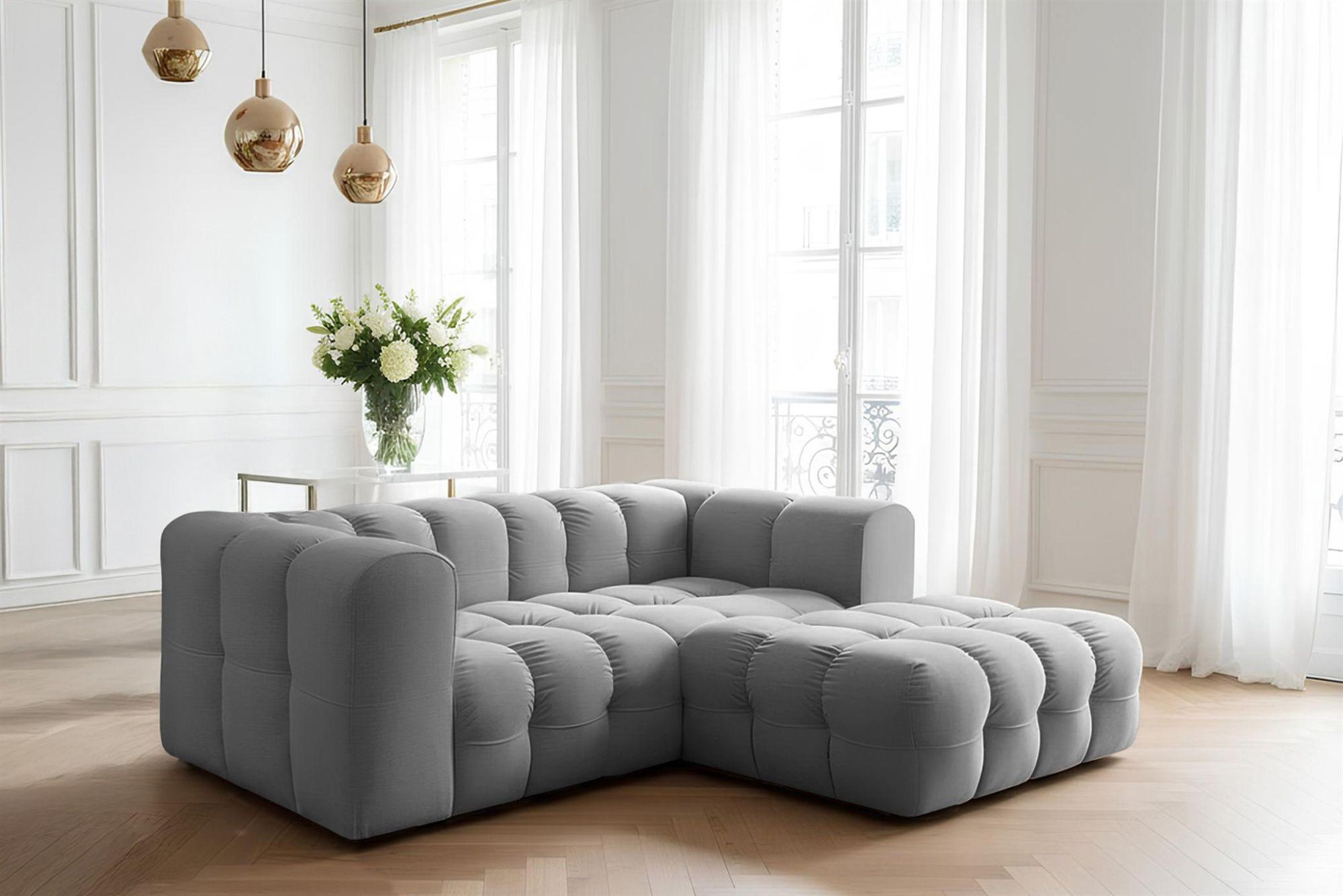wohnli-moebel-suche-800001226149-1 ECKSOFA Solvie Xs In Tiffani Textil Fun Möbel Möbel > Sofas & Couches > Wohnlandschaften > Ecksofas Grau