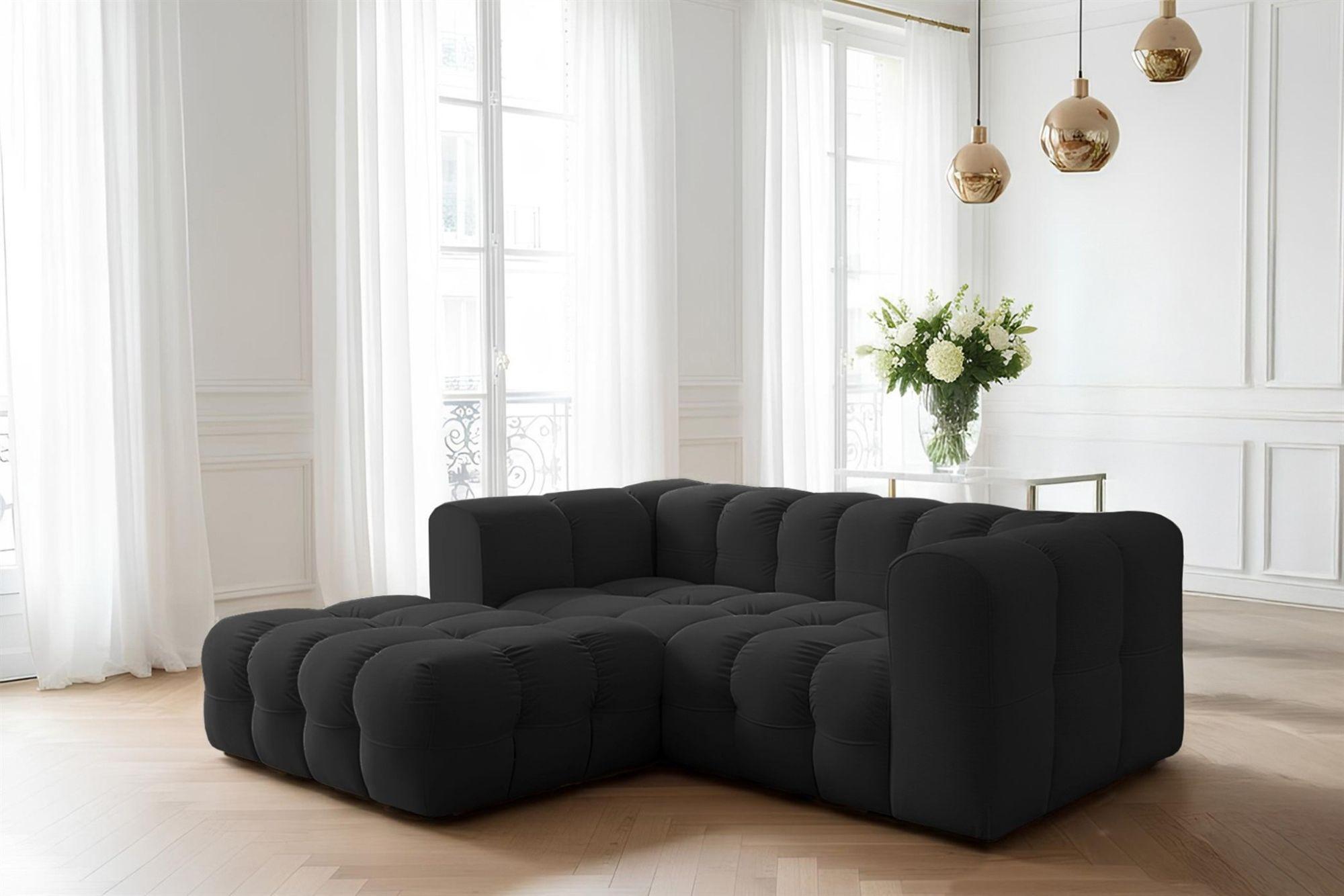 wohnli-moebel-suche-800001226154-1 ECKSOFA Solvie Xs In Tiffani Textil Fun Möbel Möbel > Sofas & Couches > Wohnlandschaften > Ecksofas Schwarz