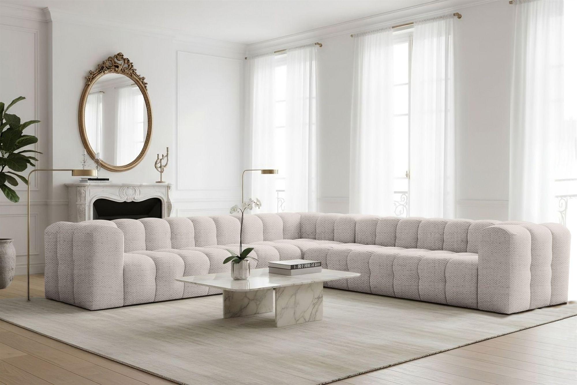 ECKSOFA Solvie Xl In Moly Textil Fun Möbel Möbel > Sofas & Couches > Wohnlandschaften > Ecksofas Weiß