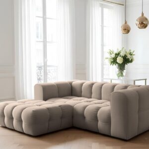 wohnli-moebel-suche-800001226172-1 ECKSOFA Solvie Xs In Tiffani Textil Fun Möbel Möbel > Sofas & Couches > Wohnlandschaften > Ecksofas Taupe