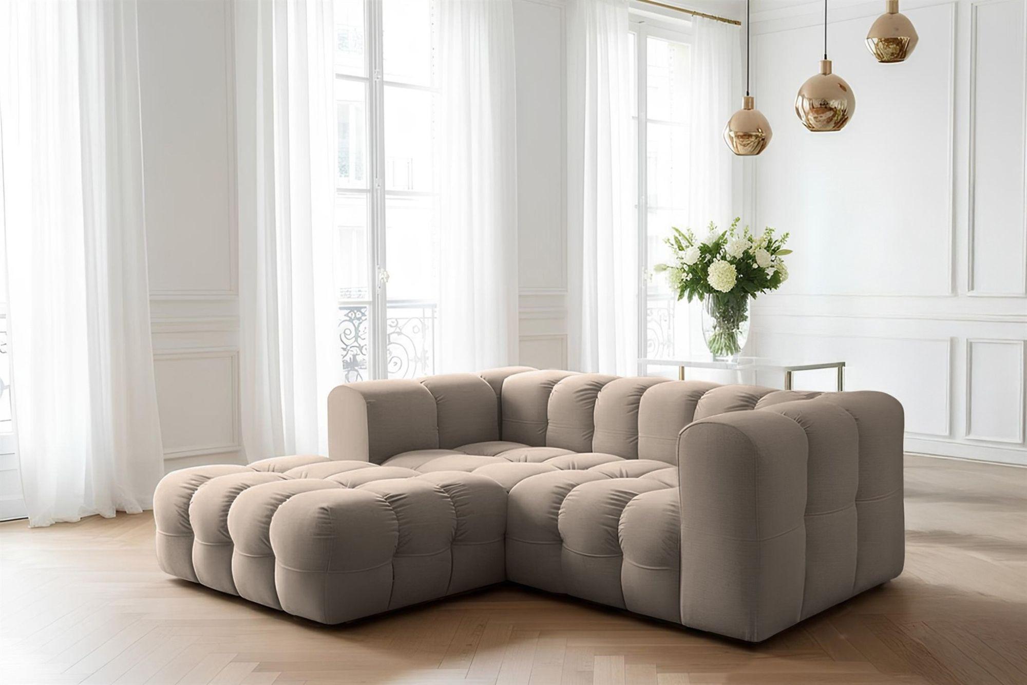 wohnli-moebel-suche-800001226172-1 ECKSOFA Solvie Xs In Tiffani Textil Fun Möbel Möbel > Sofas & Couches > Wohnlandschaften > Ecksofas Taupe