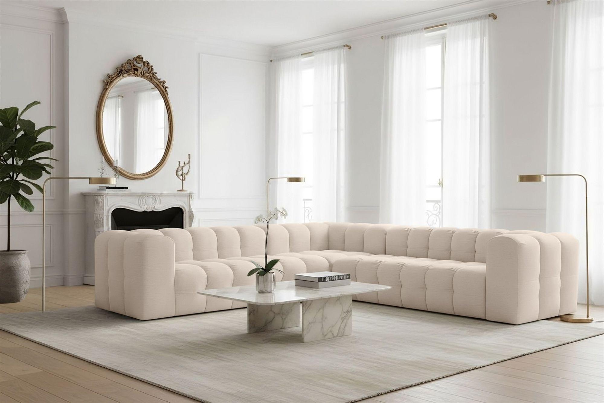 wohnli-moebel-suche-800001226197-1 ECKSOFA Solvie In Tiffani Textil Fun Möbel Möbel > Sofas & Couches > Wohnlandschaften > Ecksofas Beige