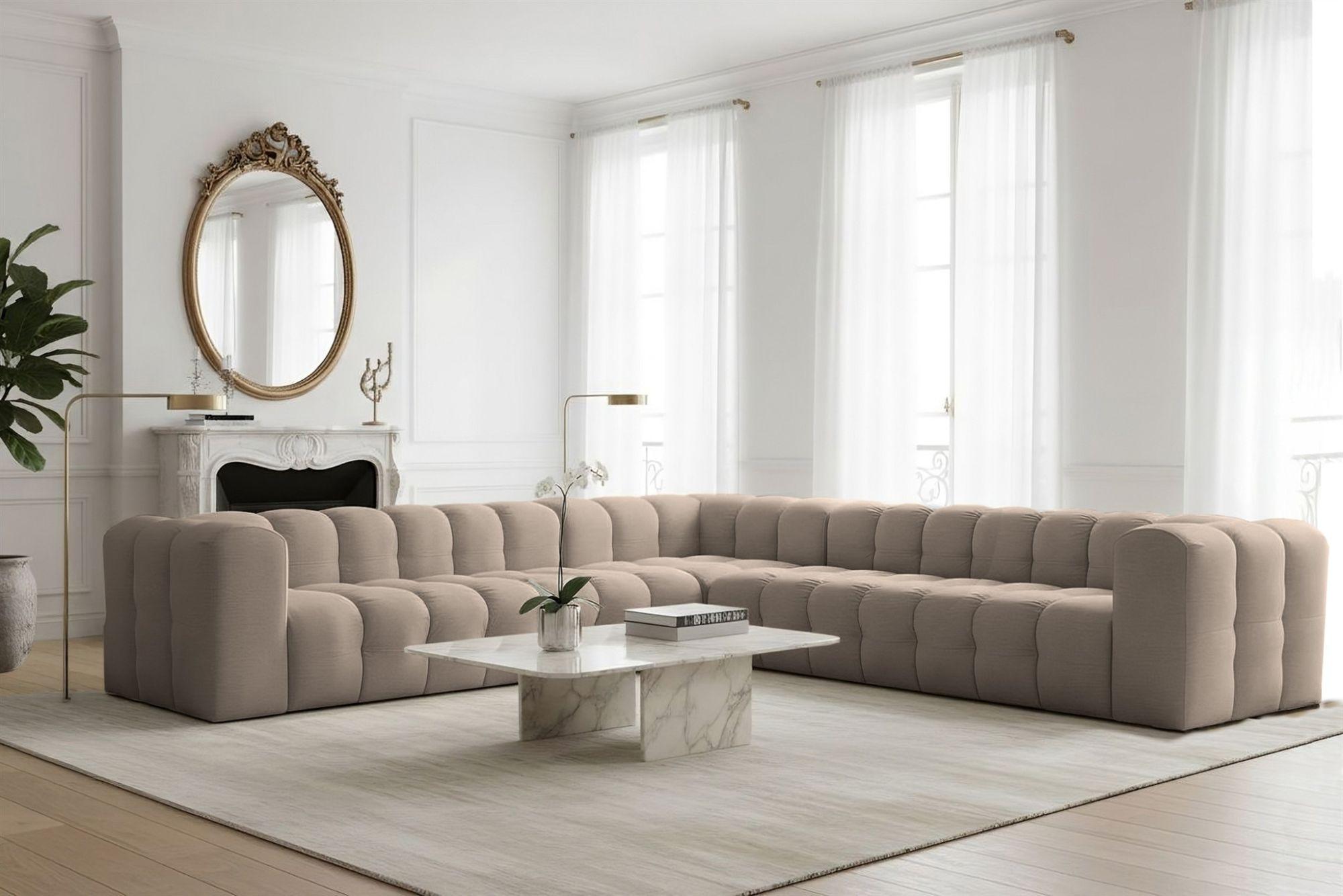 wohnli-moebel-suche-800001226206-1 ECKSOFA Solvie Xl In Tiffani Textil Fun Möbel Möbel > Sofas & Couches > Wohnlandschaften > Ecksofas Taupe