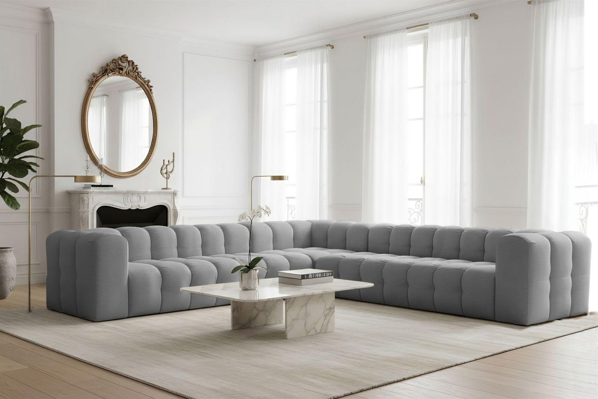 ECKSOFA Solvie Xl In Tiffani Textil Fun Möbel Möbel > Sofas & Couches > Wohnlandschaften > Ecksofas Grau