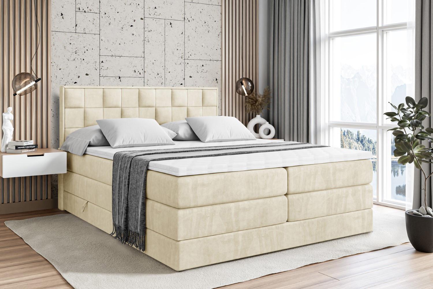 wohnli-moebel-suche-800001227124-1 BOXSPRINGBETT ZAFIRA-BZ KING - 160 x 200 - H3/H4 - Beige Holzwerkstoff ALTDECOR Möbel > Betten > Boxspringbetten Beige