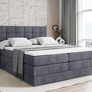 BOXSPRINGBETT APO KING - 200 x 200 - H3/H4 - Dunkelgrau Holzwerkstoff ALTDECOR Möbel > Betten > Boxspringbetten Grau