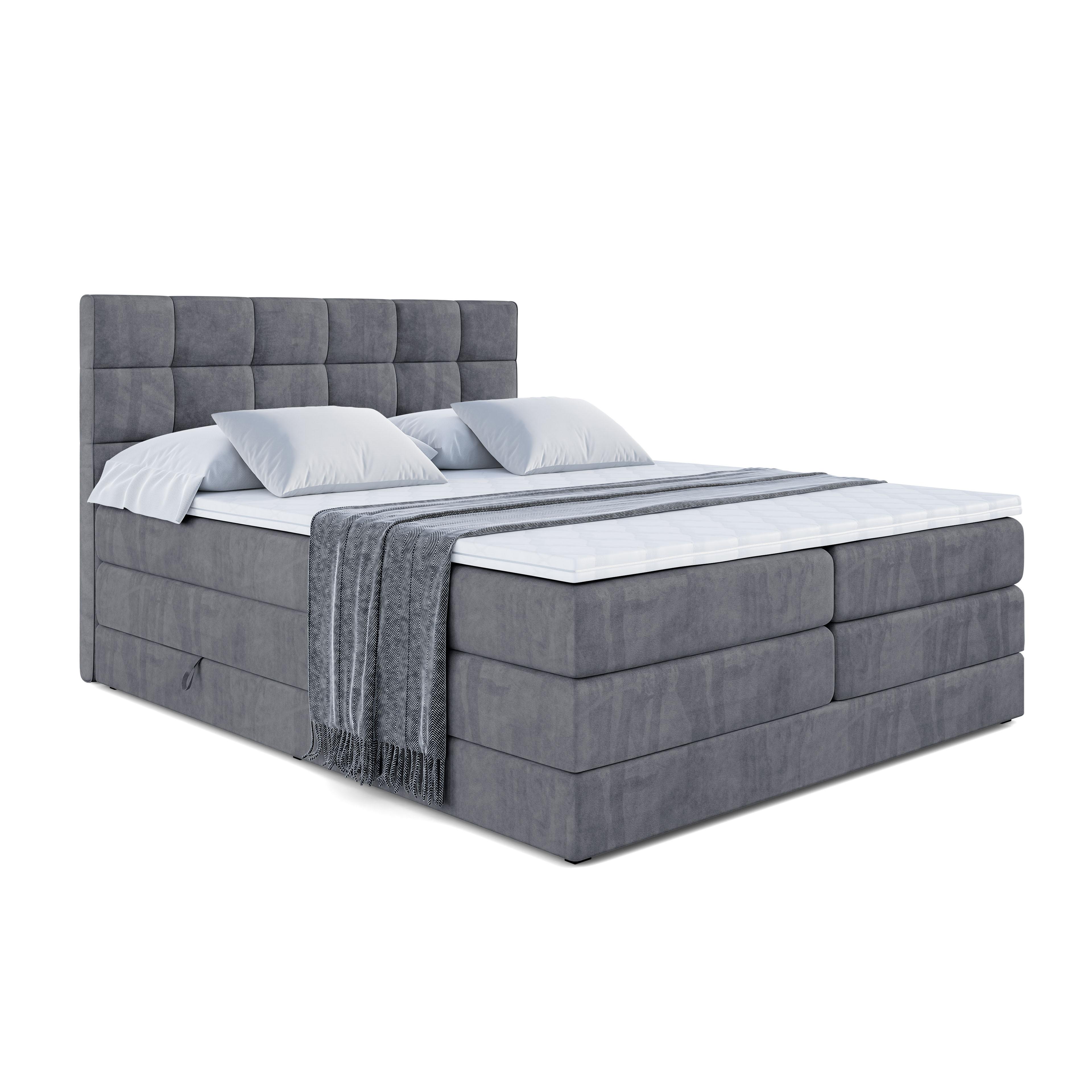 Wohnli Möbelsuche - BOXSPRINGBETT APO KING - 120 x 200 - H3/H4 - Dunkelgrau
