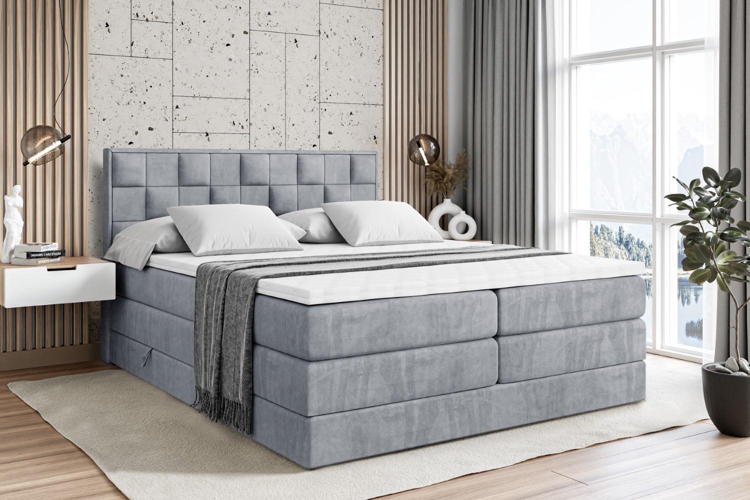 wohnli-moebel-suche-800001227148-1 BOXSPRINGBETT ZAFIRA-BZ KING - 160 x 200 - H3/H4 - Grau Holzwerkstoff ALTDECOR Möbel > Betten > Boxspringbetten Grau