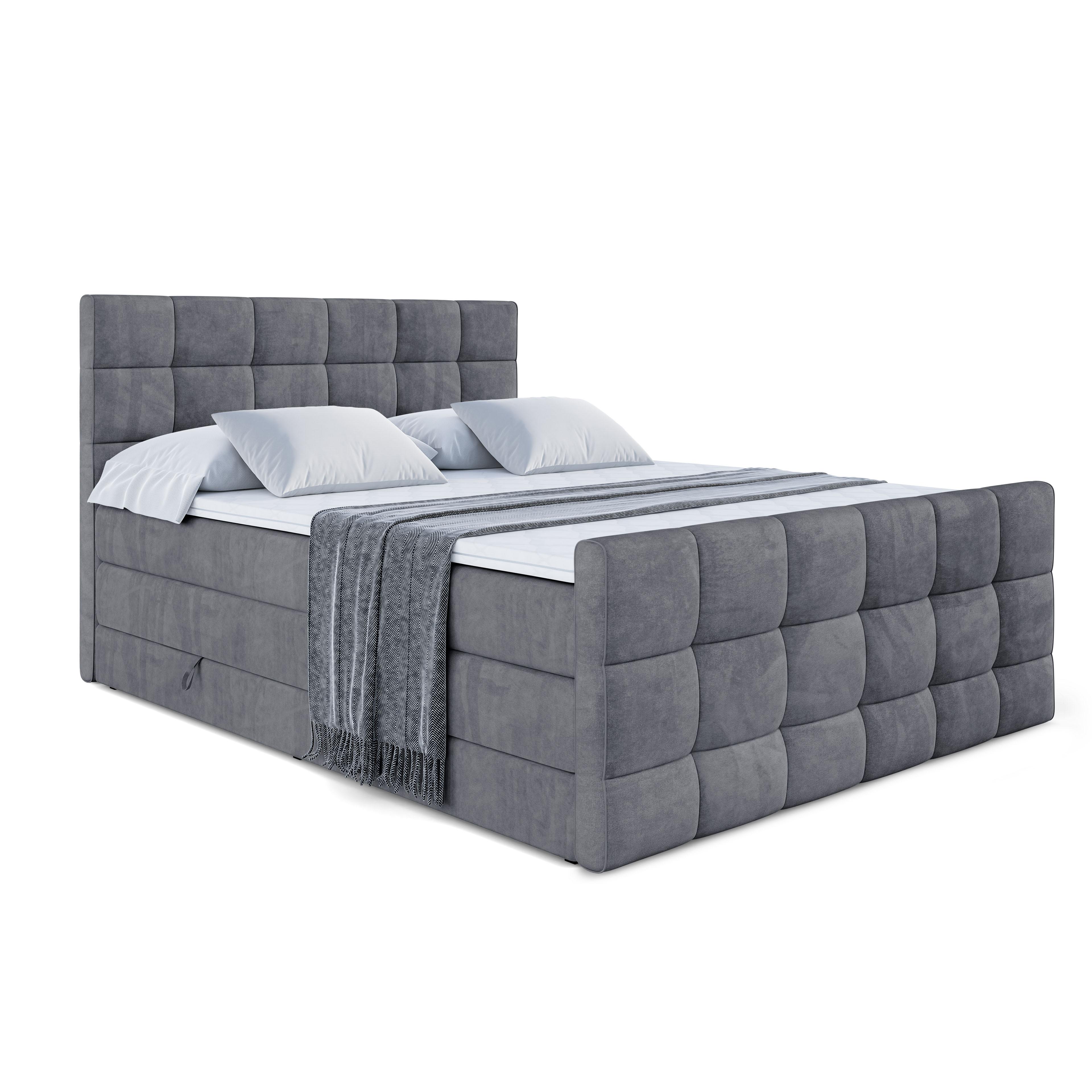 Wohnli Möbelsuche - BOXSPRINGBETT APO-Z KING - 200 x 200 - H3/H4 - Dunkelgrau