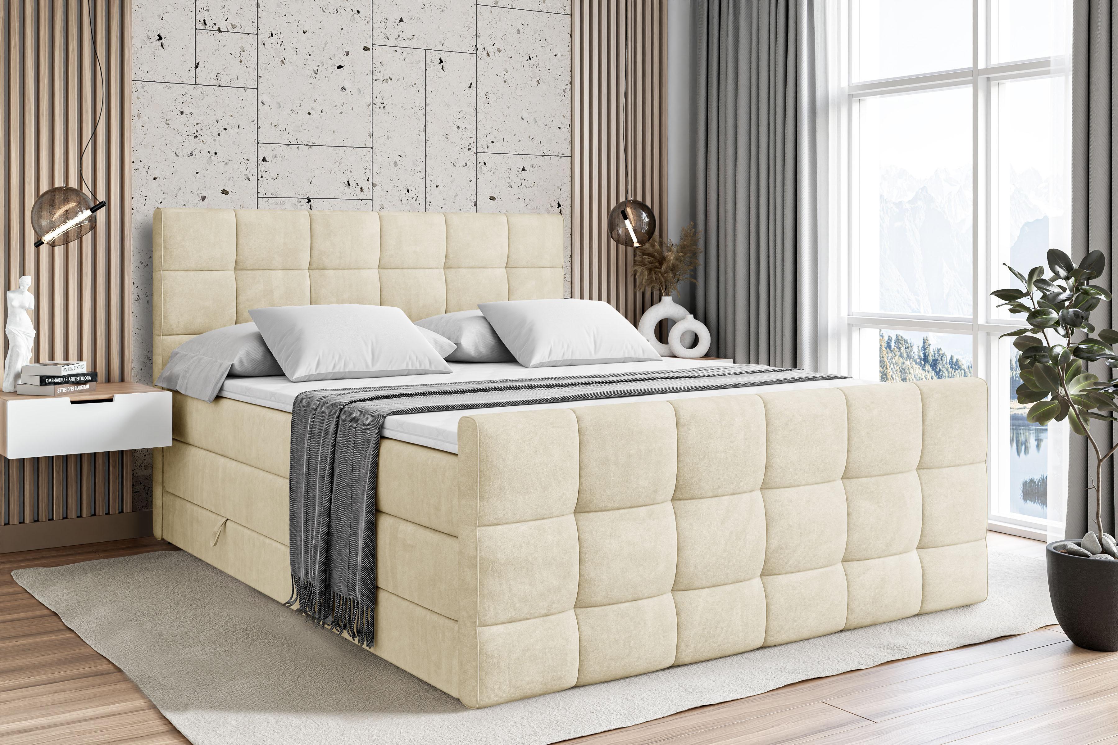 wohnli-moebel-suche-800001227276-1 BOXSPRINGBETT APO-Z KING - 180 x 200 - H3/H4 - Beige Holzwerkstoff ALTDECOR Möbel > Betten > Boxspringbetten Beige