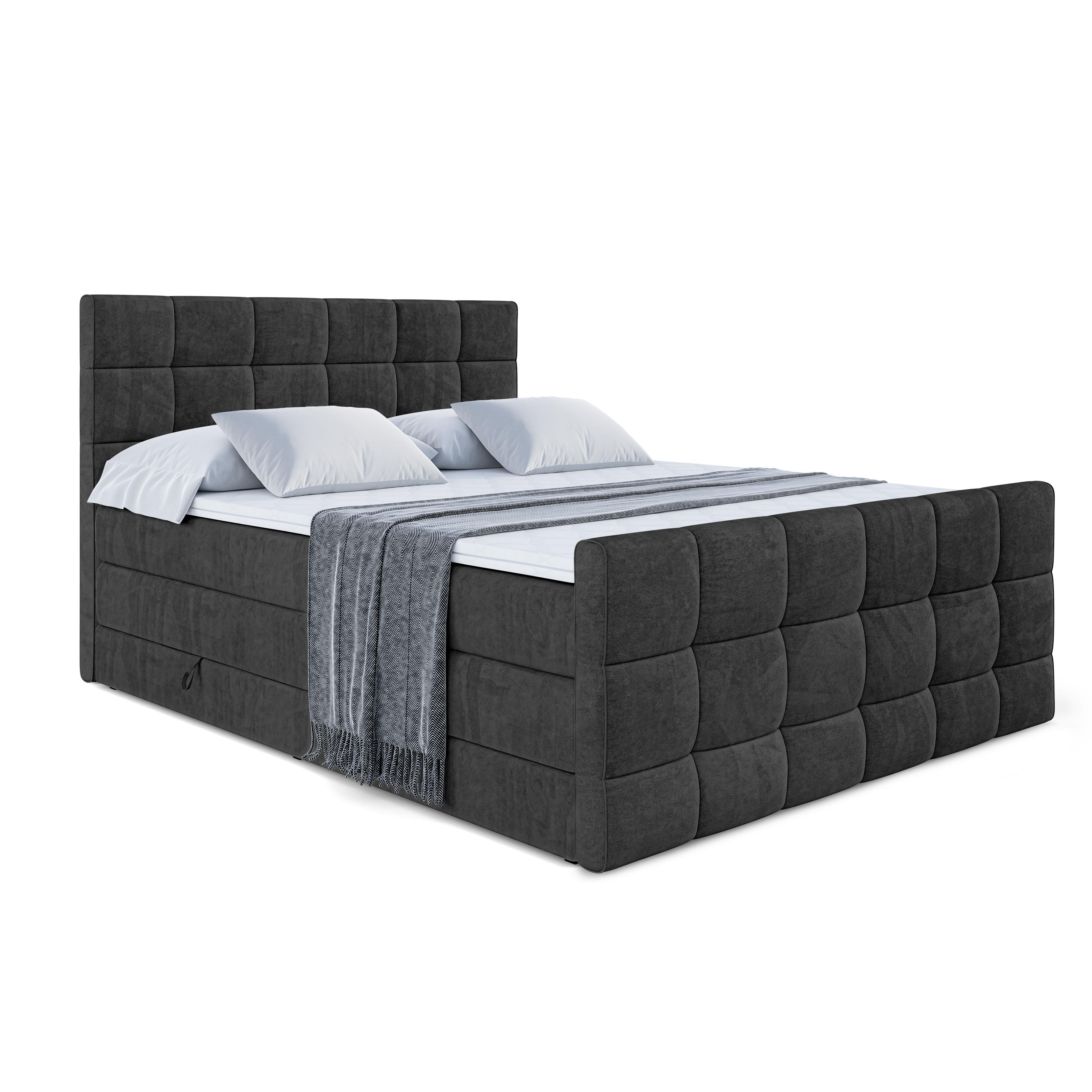 Wohnli Möbelsuche - BOXSPRINGBETT APO-Z KING - 180 x 200 - H3/H4 - Schwarz