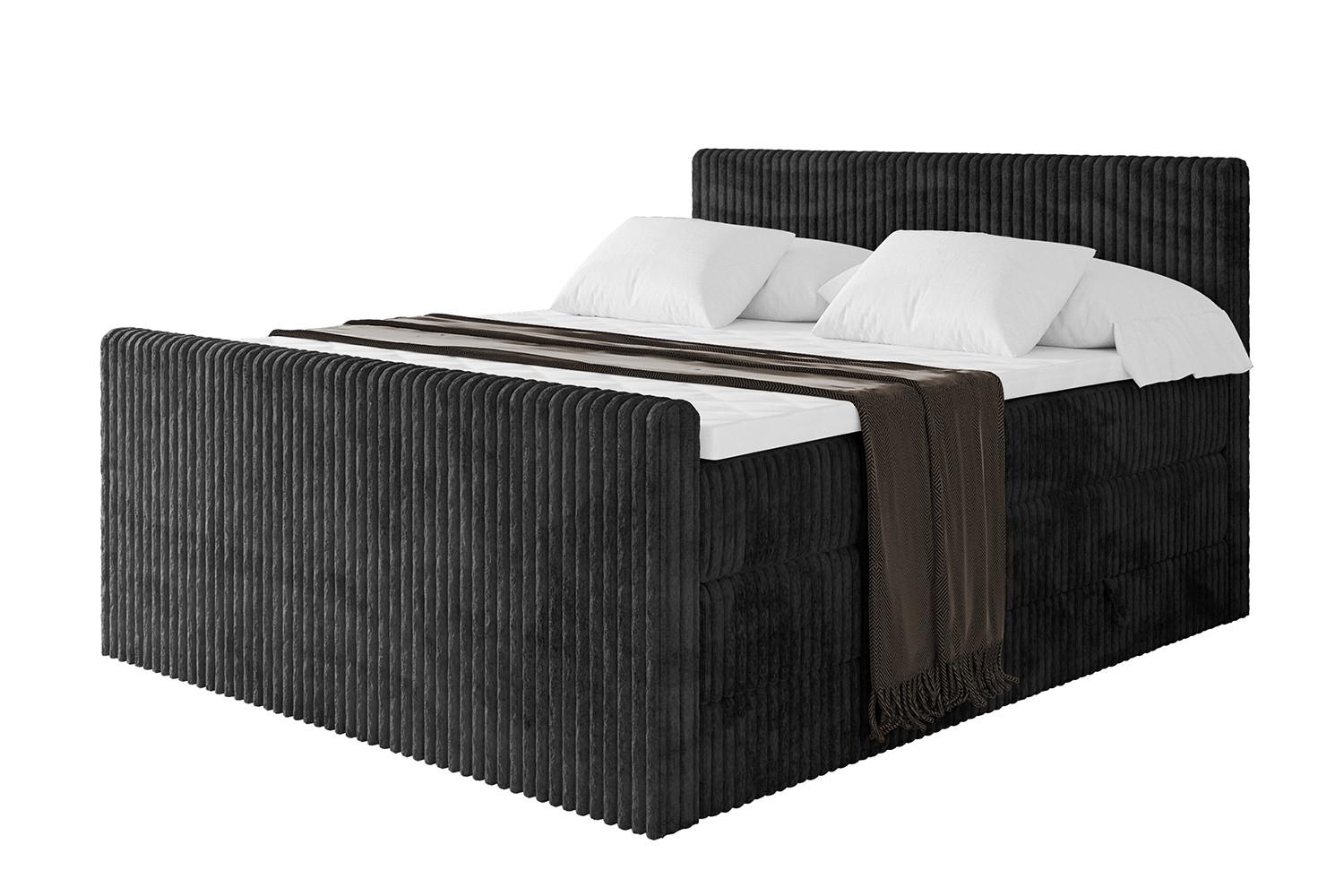 wohnli-moebel-suche-800001227289 Wohnli Möbelsuche - BOXSPRINGBETT mit Matratze H3|H4 und Lattenrost - TOLO-Z KING 160x200 Cord - Schwarz