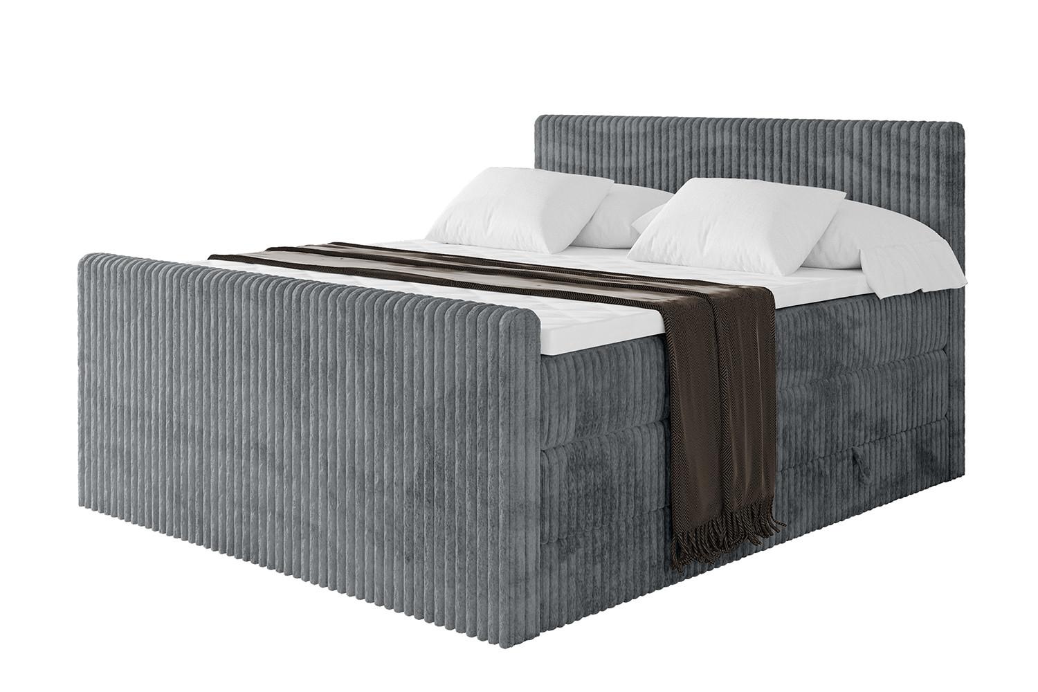 wohnli-moebel-suche-800001227299 Wohnli Möbelsuche - BOXSPRINGBETT mit Matratze H3|H4 und Lattenrost - TOLO-Z KING 200x200 Cord - Dunkelgrau