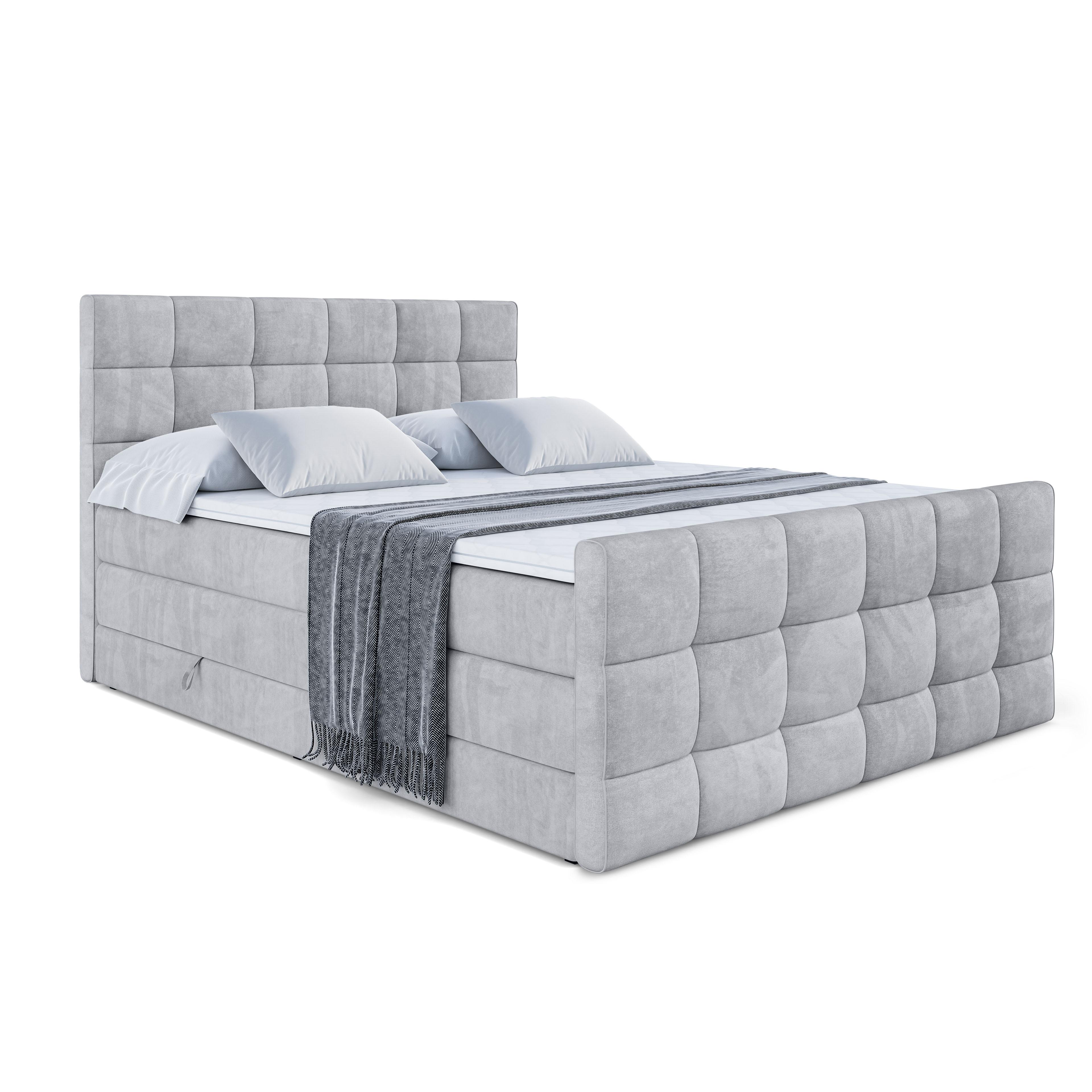 Wohnli Möbelsuche - BOXSPRINGBETT APO-Z KING - 180 x 200 - H3/H4 - Hellgrau