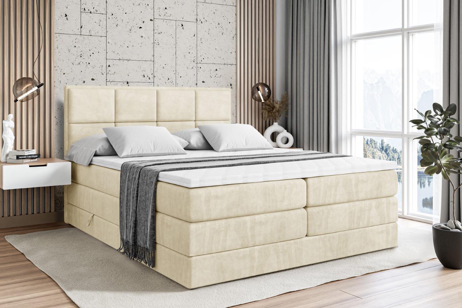 wohnli-moebel-suche-800001227440-1 BOXSPRINGBETT NOVA KING - 140 x 200 - H3/H4 - Beige Holzwerkstoff ALTDECOR Möbel > Betten > Boxspringbetten Beige