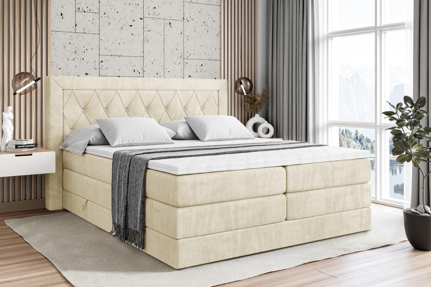 wohnli-moebel-suche-800001227529-1 BOXSPRINGBETT NOEL KING - 140 x 200 - H3/H4 - Beige Holzwerkstoff ALTDECOR Möbel > Betten > Boxspringbetten Beige
