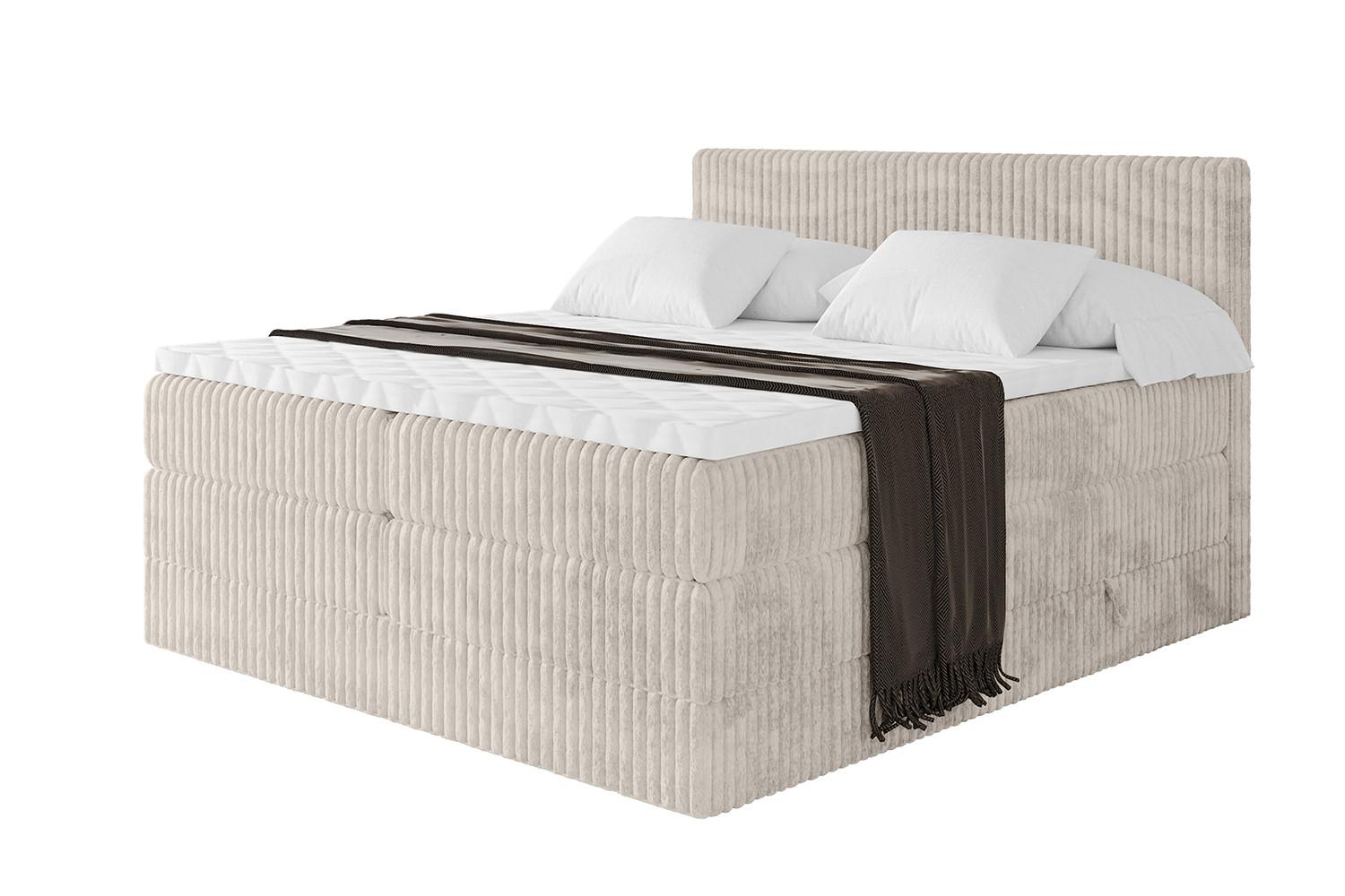 wohnli-moebel-suche-800001227620 Wohnli Möbelsuche - BOXSPRINGBETT mit Matratze H3|H4 und Lattenrost - TOLO KING 140x200 Cord - Creme