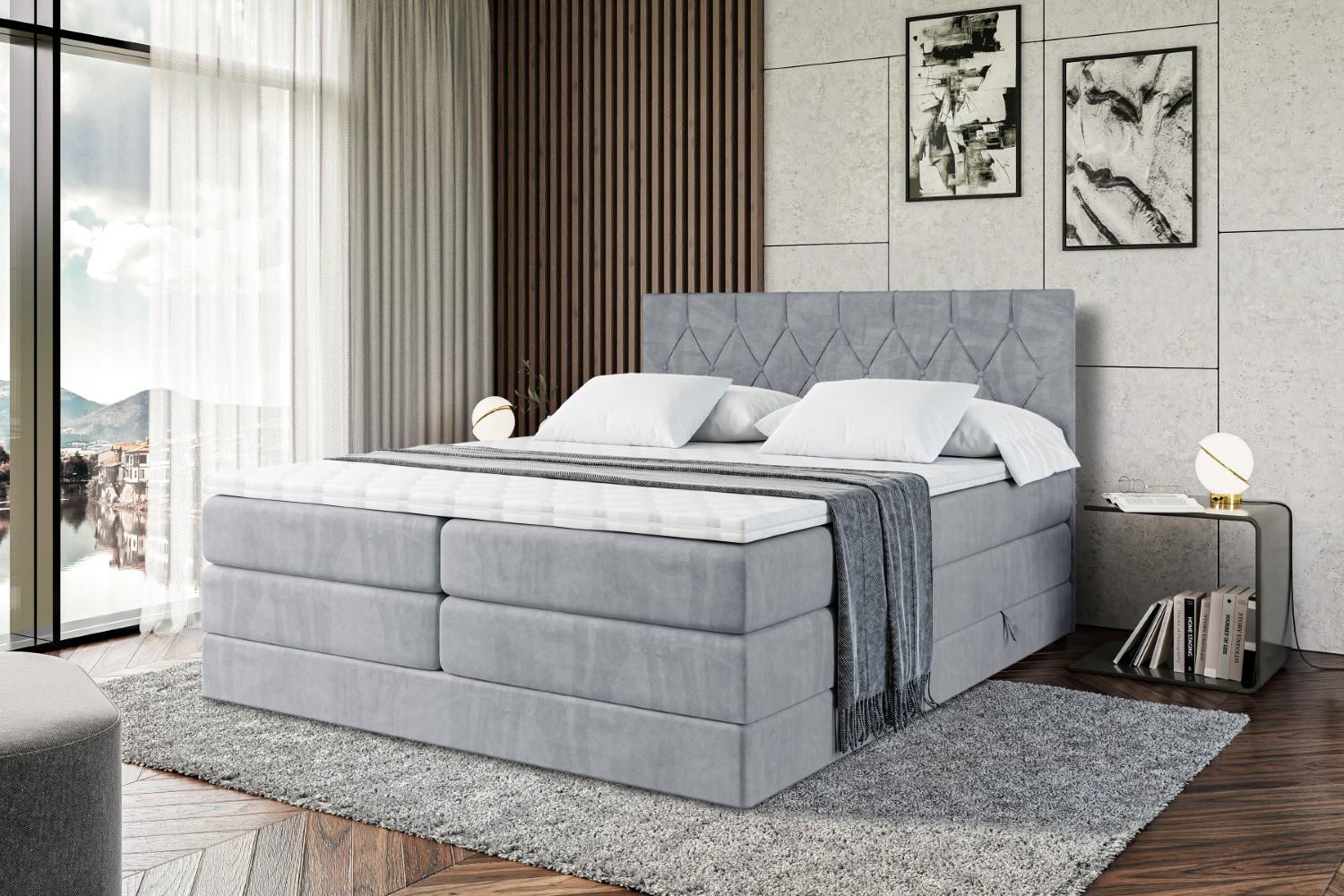 wohnli-moebel-suche-800001227820-1 BOXSPRINGBETT VELANTO-BZ KING - 120 x 200 - H3/H4 - Grau Holzwerkstoff ALTDECOR Möbel > Betten > Boxspringbetten Grau