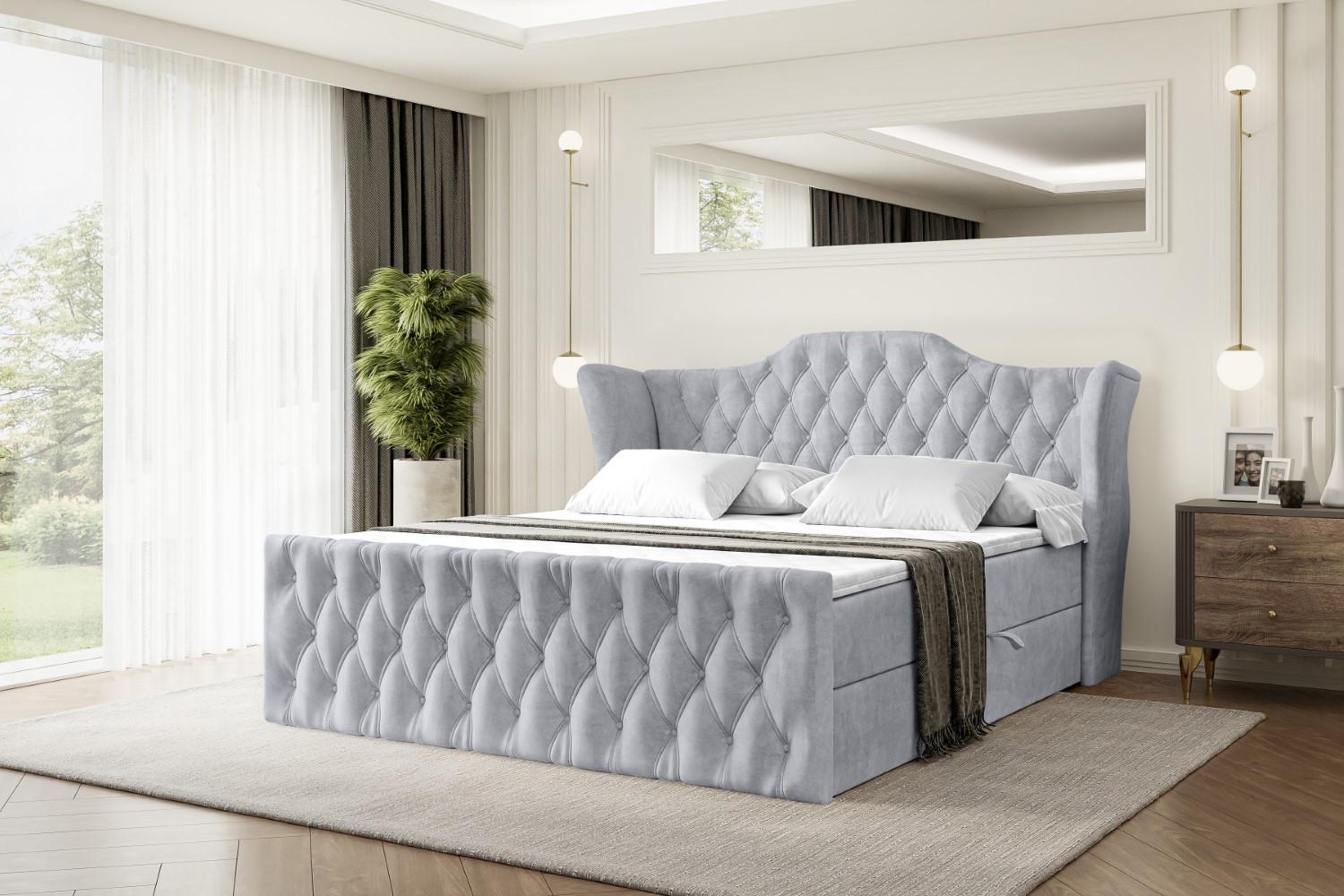 wohnli-moebel-suche-800001228074-1 BOXBETT VILA-Z - 180x200 cm - H3 - Hellgrau Holzwerkstoff ALTDECOR Möbel > Betten > Boxspringbetten Grau