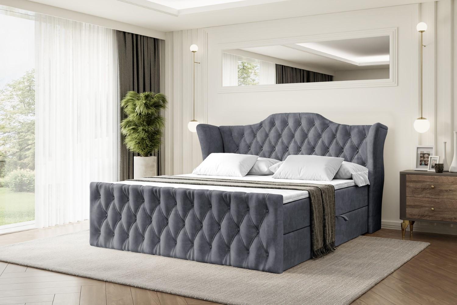wohnli-moebel-suche-800001228111-1 BOXBETT VILA-Z - 180x200 cm - H3 - Dunkelgrau Holzwerkstoff ALTDECOR Möbel > Betten > Boxspringbetten Grau