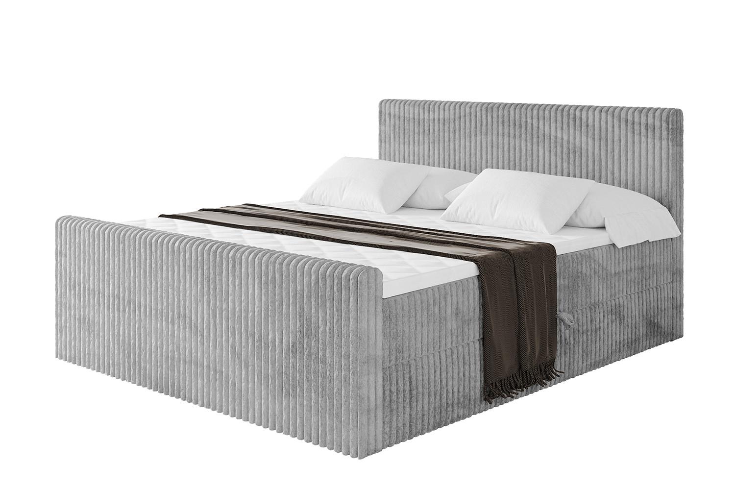 wohnli-moebel-suche-800001228147 Wohnli Möbelsuche - BOXBETT mit Matratze H4 und Lattenrost - TOLO-Z - 200x200 Cord - Hellgrau