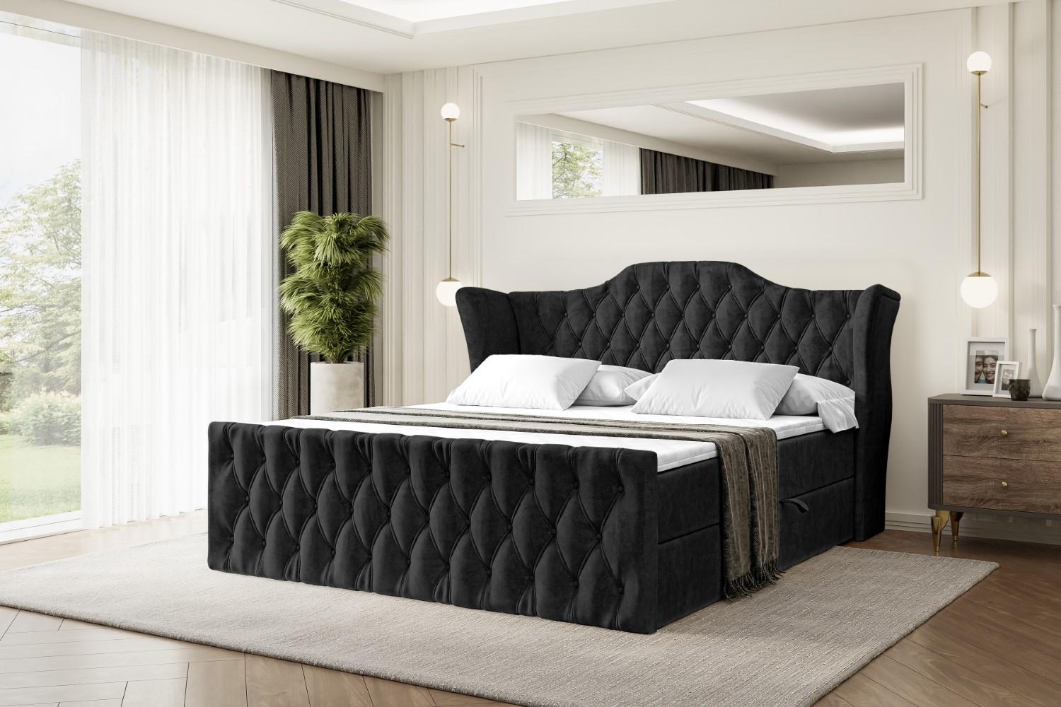wohnli-moebel-suche-800001228240-1 BOXBETT VILA-Z - 180x200 cm - H4 - Schwarz Holzwerkstoff ALTDECOR Möbel > Betten > Boxspringbetten Schwarz