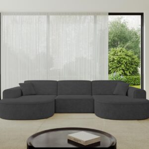WOHNLANDSCHAFT MARI-U1 - 303x171x79 cm Dunkelgrau Velours Textil ALTDECOR Möbel > Sofas & Couches > Wohnlandschaften > Wohnlandschaften U-Form Grau