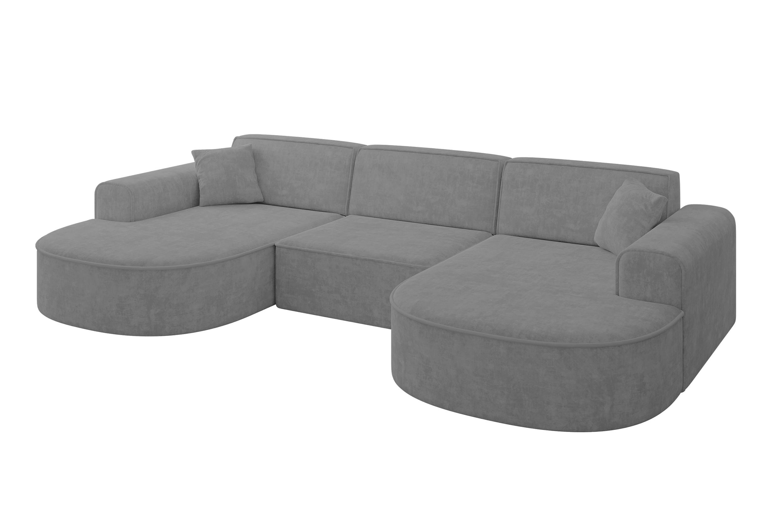 Wohnli Möbelsuche - WOHNLANDSCHAFT MARI-U1 - 303x171x79 cm Dunkelgrau Velours