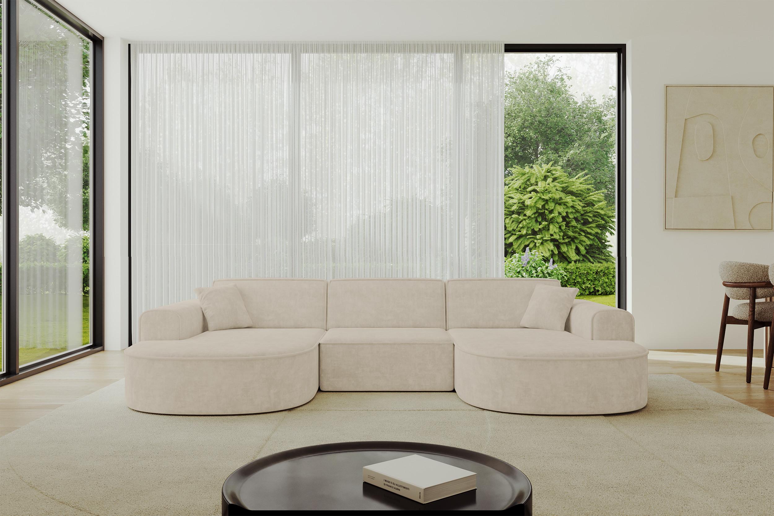 wohnli-moebel-suche-800001228887-1 WOHNLANDSCHAFT MARI-U1 - 303x171x79 cm Beige Velours Textil ALTDECOR Möbel > Sofas & Couches > Wohnlandschaften > Wohnlandschaften U-Form Beige