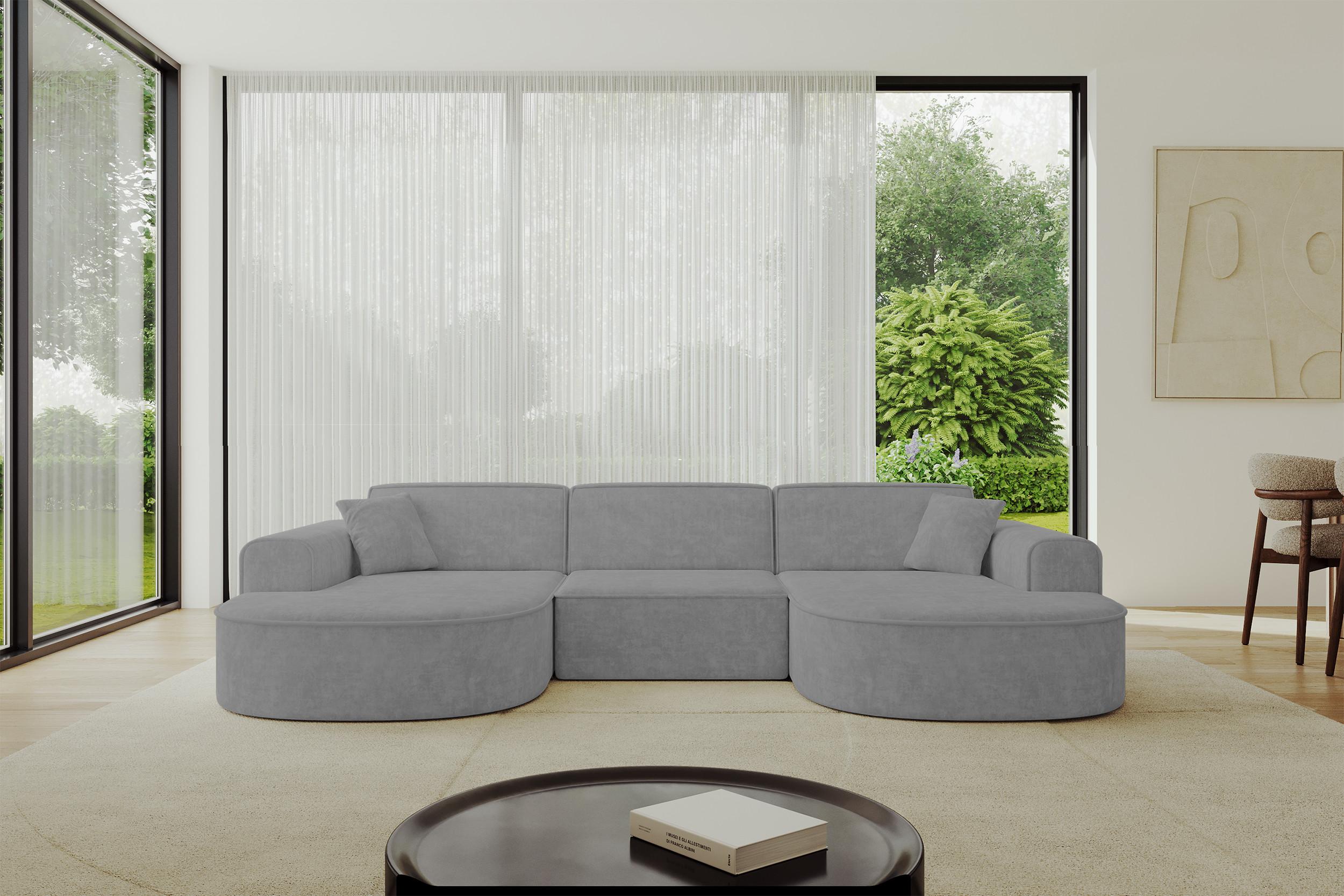 wohnli-moebel-suche-800001228889-1 WOHNLANDSCHAFT MARI-U1 - 303x171x79 cm Grau Velours Textil ALTDECOR Möbel > Sofas & Couches > Wohnlandschaften > Wohnlandschaften U-Form Grau