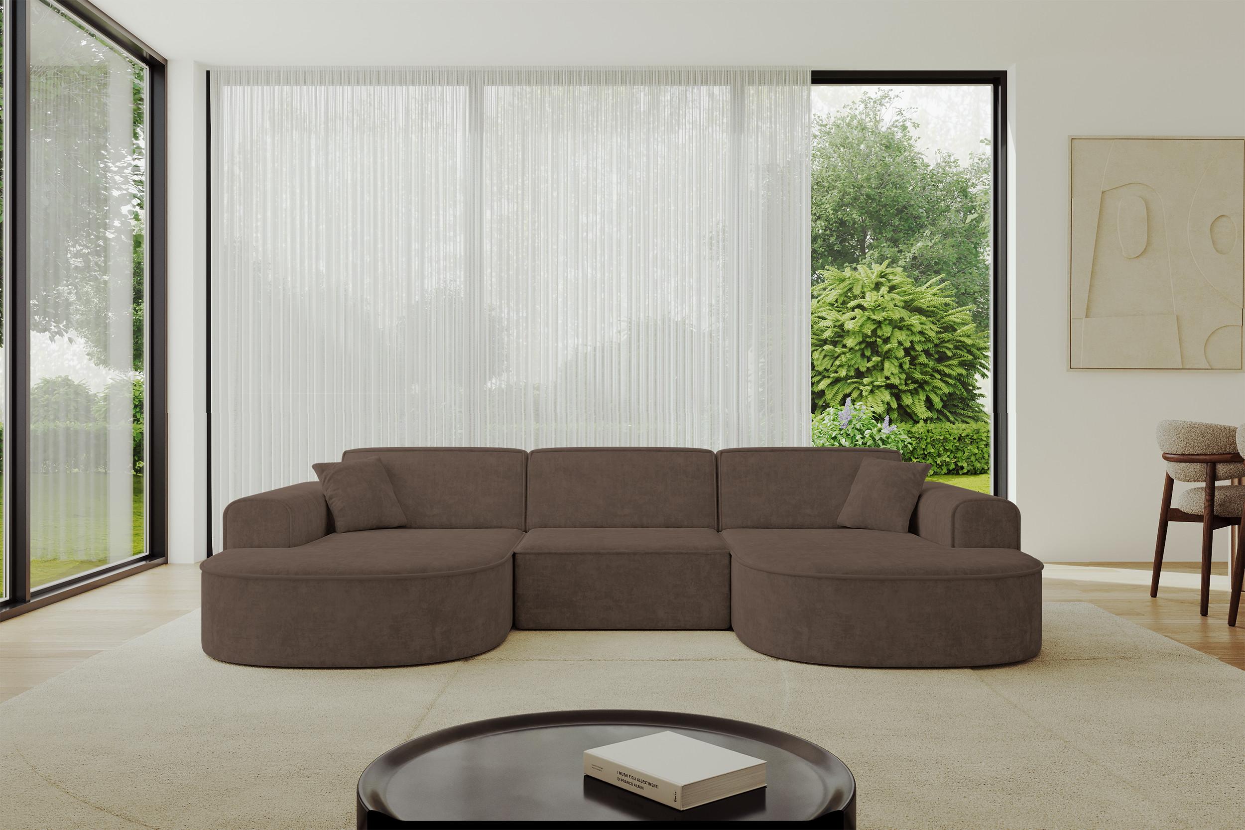 wohnli-moebel-suche-800001228898-1 WOHNLANDSCHAFT MARI-U1 - 303x171x79 cm Braun Velours Textil ALTDECOR Möbel > Sofas & Couches > Wohnlandschaften > Wohnlandschaften U-Form Braun